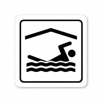 Piktogram plavání bílý hliník
