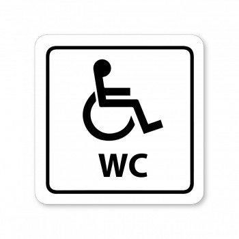 Piktogram WC pro invalidy bílý hliník