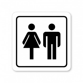 Piktogram WC muži/ženy bílý hliník