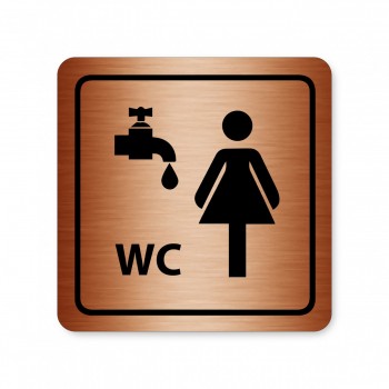 Piktogram WC ženy s umývárnou bronz