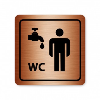 Piktogram WC muži s umývárnou bronz