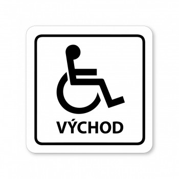 Piktogram východ pro invalidy bílý hliník