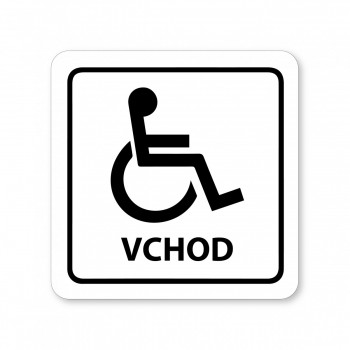 Piktogram vchod pro invalidy bílý hliník