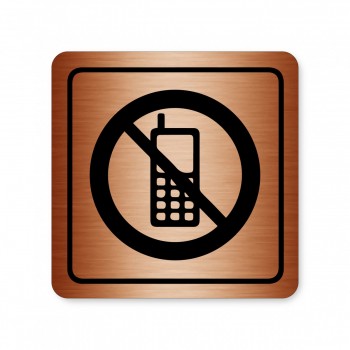 Piktogram zákaz používání mobilů bronz