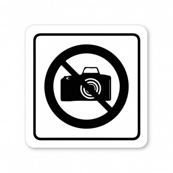 Piktogram zákaz fotografování bílý hliník