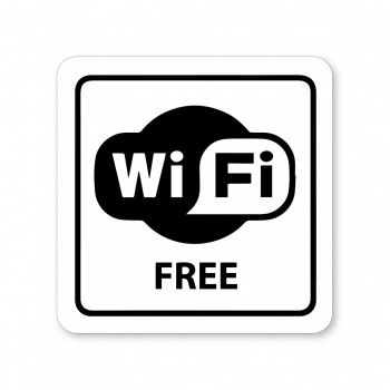 Piktogram wifi free bílý hliník