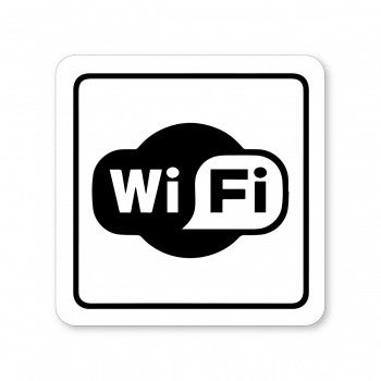Piktogram wifi bílý hliník