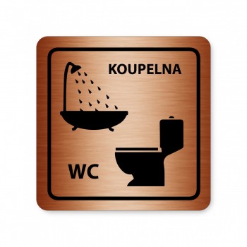 Piktogram WC s koupelnou bronz