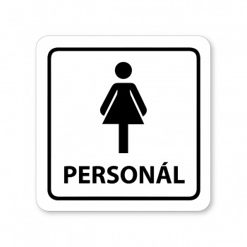 Piktogram WC pro personál ženy bílý hliník