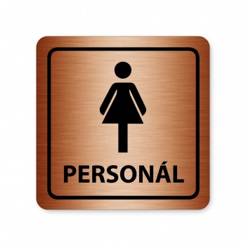 Piktogram WC pro personál ženy bronz