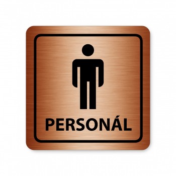 Piktogram WC pro personál muži bronz