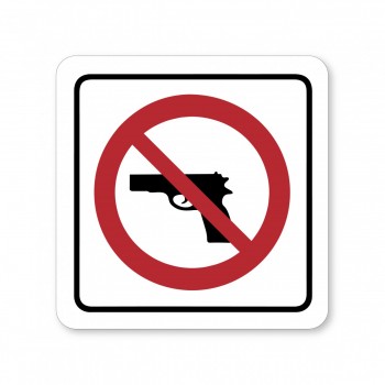 Piktogram Zákaz zbraní 2 bílý hliník
