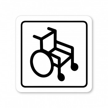 Piktogram Invalidní vozík bílý hliník