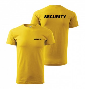 Tričko SECURITY žluté s černým potiskem S pánské