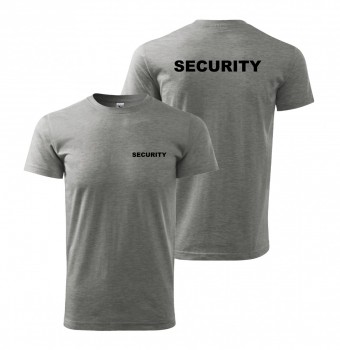 Tričko SECURITY šedé s černým potiskem XXL pánské