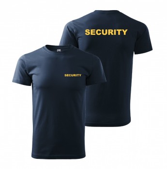Tričko SECURITY nám. modrá se žlutým potiskem XXXL pánské