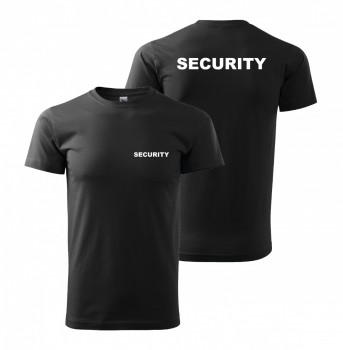 Tričko SECURITY černé s bílým potiskem XL pánské