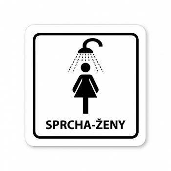 Piktogram Sprcha-ženy bílý hliník