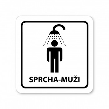 Piktogram Sprcha-muži bílý hliník