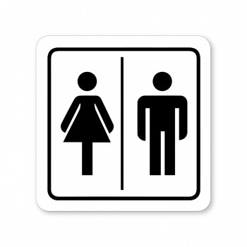Piktogram Sprchy ženy/muži bílý hliník