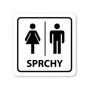 Piktogram Sprchy ženy/muži 02 bílý hliník