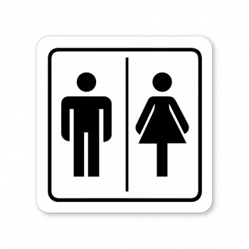 Piktogram Sprchy muži/ženy bílý hliník