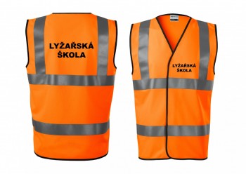 Reflexní vesta oranžová Lyžařská škola XXL unisex