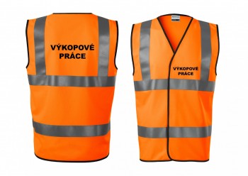 Reflexní vesta oranžová Výkopové práce