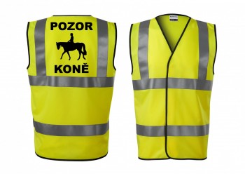 Reflexní vesta žlutá Pozor koně XXL unisex