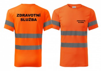 Reflexní tričko oranžová Zdravotní služba M pánské