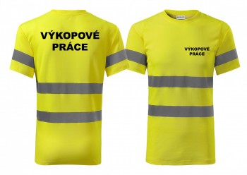 Reflexní tričko žlutá Výkopové práce XS pánské