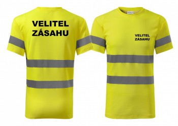 Reflexní tričko žlutá Velitel zásahu M pánské