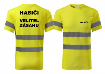 Reflexní tričko žlutá Hasiči-Velitel zásahu S pánské