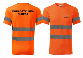 Reflexní tričko oranžová Pořadatelská služba
