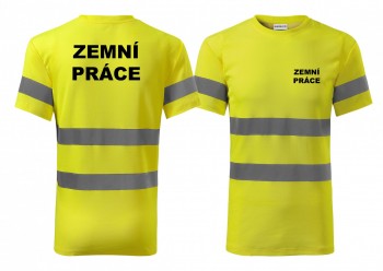 Reflexní tričko žlutá Zemní práce XL pánské