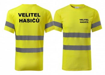 Reflexní tričko žlutá Velitel hasičů XL pánské