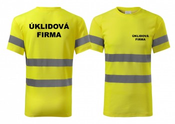 Reflexní tričko žlutá Úklidová firma L pánské