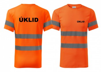 Reflexní tričko oranžová Úklid XL pánské