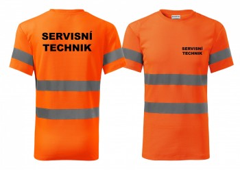 Reflexní tričko oranžová Servisní technik L pánské