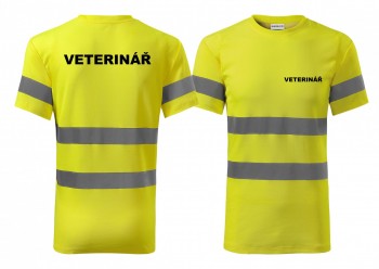 Reflexní tričko žlutá Veterinář S pánské