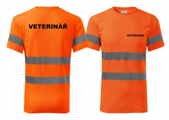 Reflexní tričko oranžová Veterinář S pánské