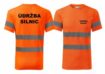 Reflexní tričko oranžová Údržba silnic