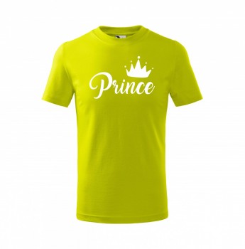 Tričko Prince dětské limetkové s bílým potiskem
