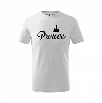 Tričko Princess dětské bílé s černým potiskem
