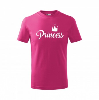 Tričko Princess dětské růžová s bílým potiskem 122 cm/6 let