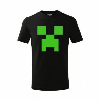 Tričko Minecraft dětské černé se zeleným potiskem