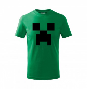 Tričko Minecraft dětské zelená s černým potiskem