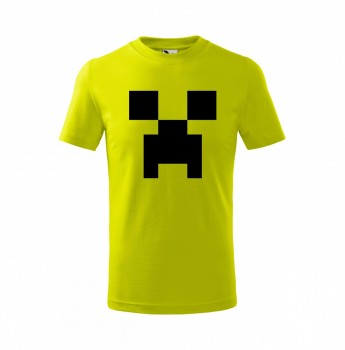 Tričko Minecraft dětské limetková s černým potiskem
