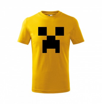 Tričko Minecraft dětské žluté s černým potiskem 122 cm/6 let