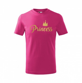 Tričko Princess dětské růžové se zlatým potiskem 134 cm/8 let